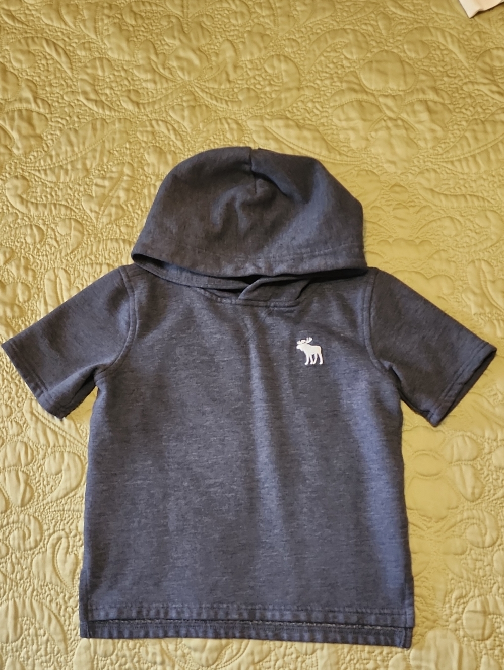 abercrombie kids Navy Short-Sleeve Hooded Tee with White Moose